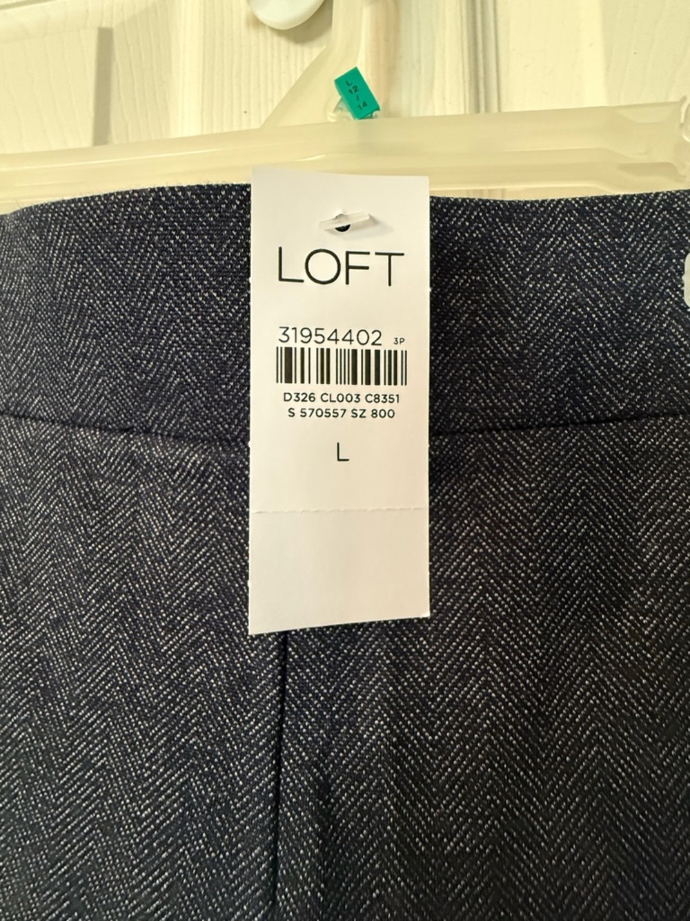 LOFT Dark Blue Herringbone Ponte Pants - Picture 2 of 4